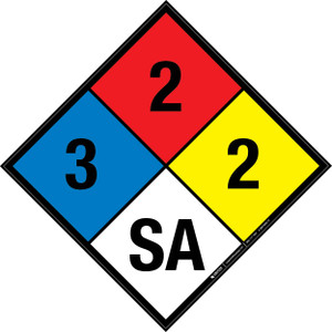 NFPA Diamond 704: 3-2-2 SA - Wall Sign