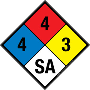 NFPA Diamond 704: 4-4-3 SA - Wall Sign