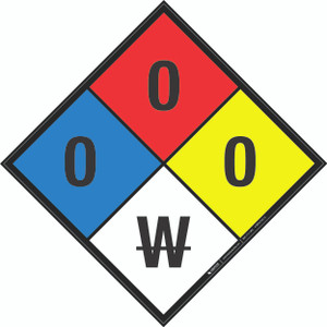 NFPA Diamond 704: 0-0-0 W - Wall Sign