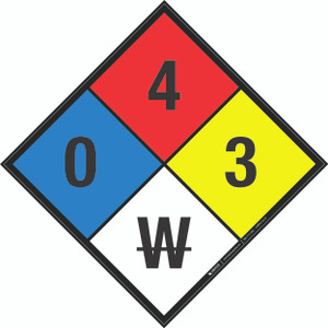 NFPA Diamond 704: 0-4-3 W - Wall Sign