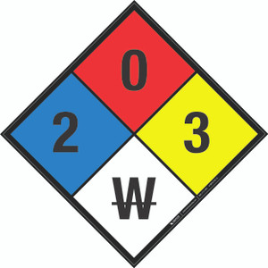 NFPA Diamond 704: 2-0-3 W - Wall Sign