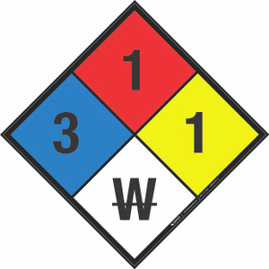 NFPA Diamond 704: 3-1-1 W - Wall Sign