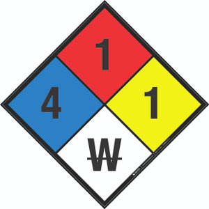 NFPA Diamond 704: 4-1-1 W - Wall Sign
