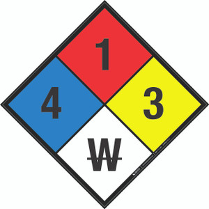 NFPA Diamond 704: 4-1-3 W - Wall Sign