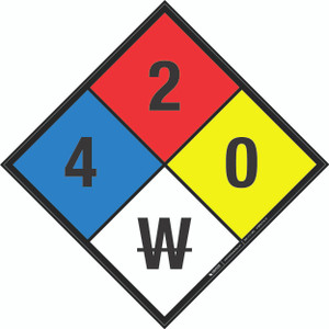 NFPA Diamond 704: 4-2-0 W - Wall Sign