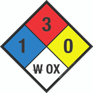 NFPA Diamond 704: 1-3-0 W OX - Wall Sign