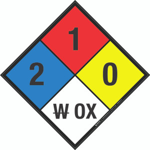 NFPA Diamond 704: 2-1-0 W OX - Wall Sign