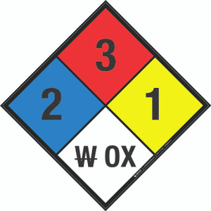NFPA Diamond 704: 2-3-1 W OX - Wall Sign