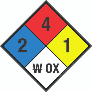 NFPA Diamond 704: 2-4-1 W OX - Wall Sign