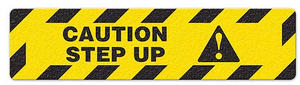 Caution Step Up (6"x24") Anti-Slip Floor Tape - 6 Pack