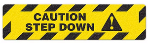 Caution Step Down (6"x24") Anti-Slip Floor Tape - 6 Pack