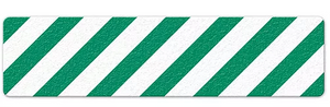 Hazard Stripe (6" x 24") Green/White Anti-Slip Floor Tape - 5 Pack