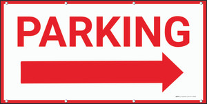 Parking Right Arrow Banner