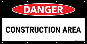 Danger Construction Area No Frame Banner