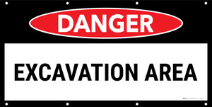 Danger Excavation Area No Frame Banner