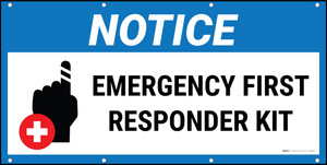Notice Emergency First Responder Kit with Icon Banner