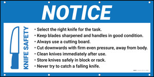 Notice Knife Safety Banner