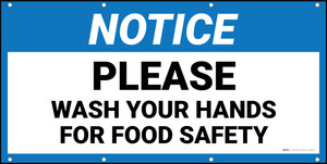 Notice Please Wash Your Hands For Food Safety Banner