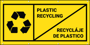 Plastic Recycling Bilingual Spanish Diagonal Banner