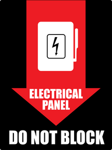 Electrical Panel Do Not Block wall sign