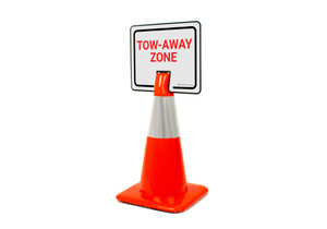 Tow-Away Zone Clip-On Cone Sign