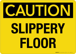 Caution Slippery Floor Wall Sign