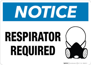 Notice Respirator Required Wall Sign