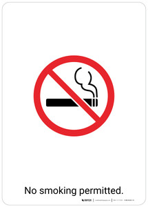 No Smoking Permitted Wall Sign
