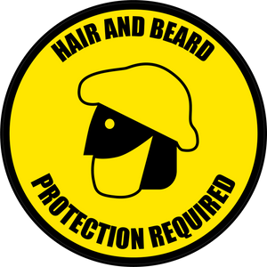 Hair and Beard Protection Required Floor Sign (Version 3) Hair and Beard Protection Required Floor Sign (Version 3)