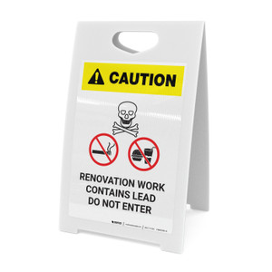 Caution: Renovation Work Contains Lead Do Not Enter with Graphic - A-Frame Sign