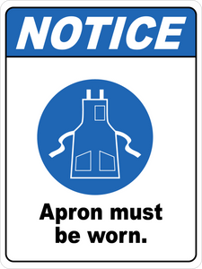 Notice - Apron Must Be Worn Floor Sign Notice - Apron Must Be Worn Floor Sign