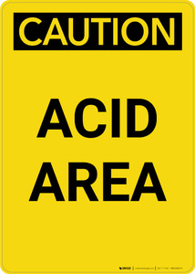 Caution: Acid Area - Portrait Wall Sign