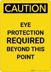 Caution: PPE Eye Protection Required Beyond This Point - Portrait Wall Sign