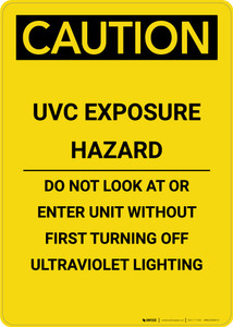 Caution: UVC Exposure Hazard - Portrait Wall Sign