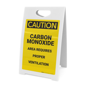 Caution: Carbon Monoxide Area Requires Proper Ventilation - A-Frame Sign