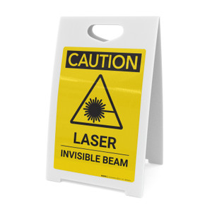 Caution: Laser Invisible Beam - A-Frame Sign