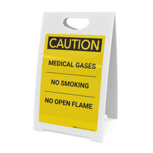 Caution: Medical Gases No Smoking - A-Frame Sign