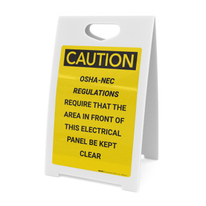 Caution: OSHA NEC Require Electrical Panel Kept Clear - A-Frame Sign