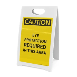 Caution: PPE Eye Protection Required in This Area - A-Frame Sign