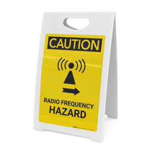 Caution: Radio Frequency Right Arrow - A-Frame Sign