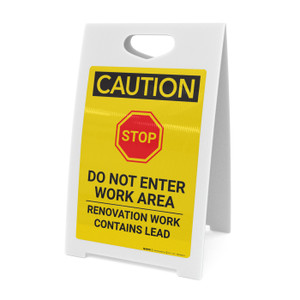 Caution: Renovation Work Contains Lead - A-Frame Sign