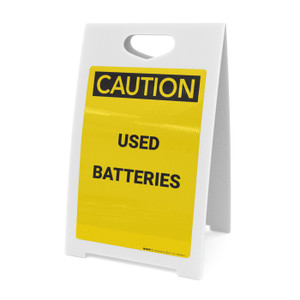 Caution: Used Batteries - A-Frame Sign