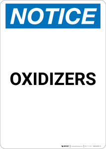 Notice: Oxidizers - Portrait Wall Sign