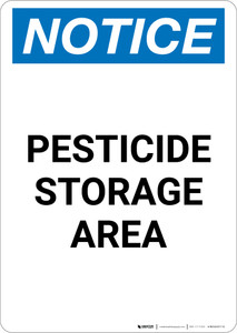 Notice: Pesticide Storage Area - Portrait Wall Sign