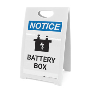 Notice: Battery Box with Icon - A-Frame Sign