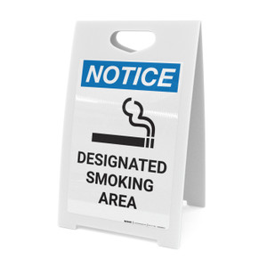 Notice: Designated Smoking Area with Icon - A-Frame Sign