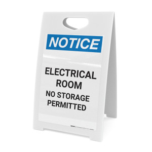 Notice: Electrical Room No Storage Permitted - A-Frame Sign
