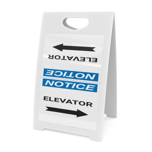 Notice: Elevator With Right Arrow - A-Frame Sign