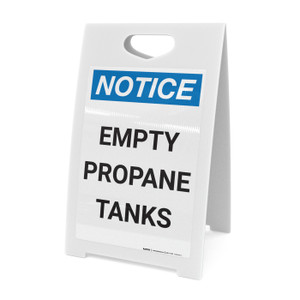 Notice: Empty Propane Tanks - A-Frame Sign