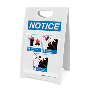 Notice: Flammable Materials with Icons - A-Frame Sign